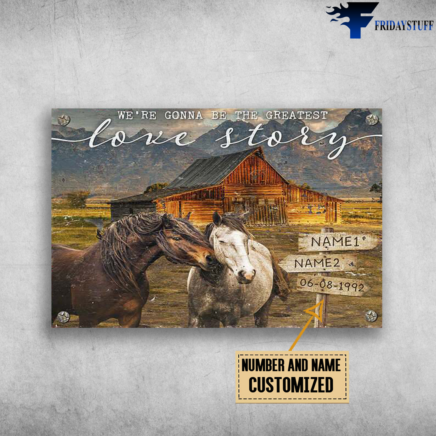 Horse Couple, Farmhouse Scene, We're Gonna Be The Greatest Love Story