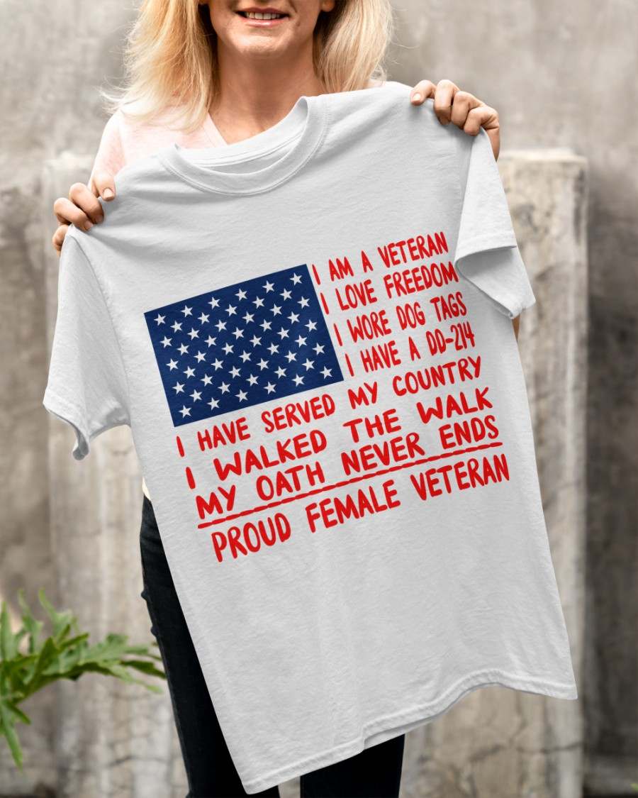 I am a veteran, love free dom, wore dog tag - Proud female veteran