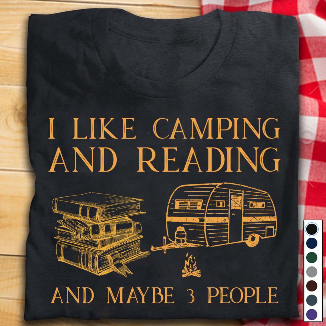I like camping and reading and maybe 3 people - Camping car and books