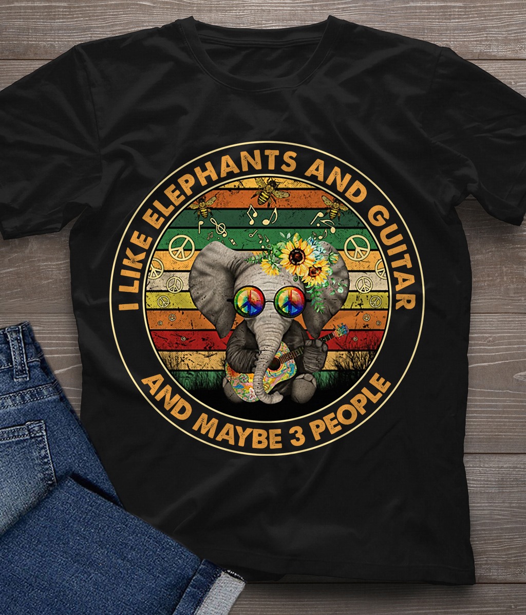 I like elephants and guitar and maybe 3 people - Elephant playing guitar