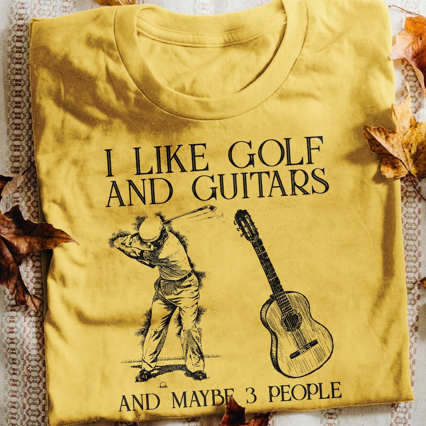 I like golf and guitars and maybe 3 people - Man playing golf