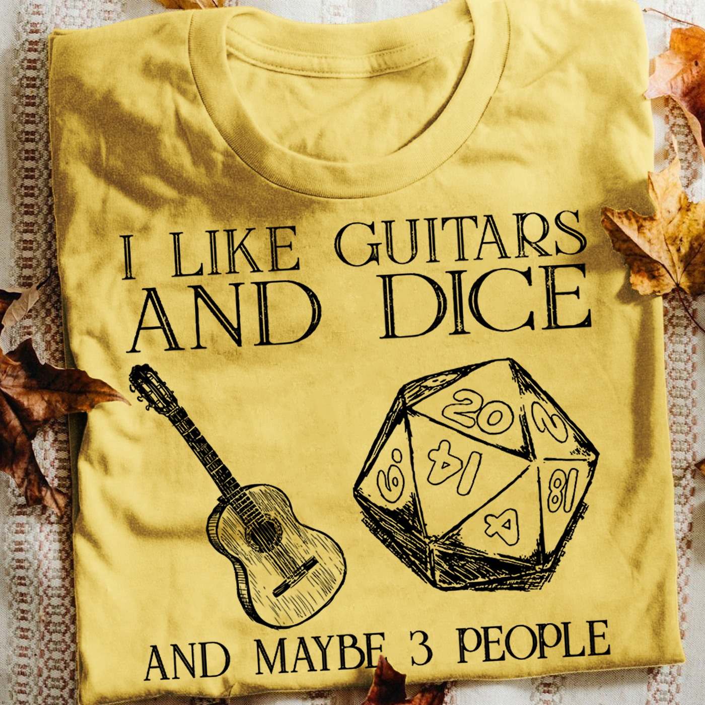 I like guitars and dice and maybe 3 people - Guitarist love d&d game