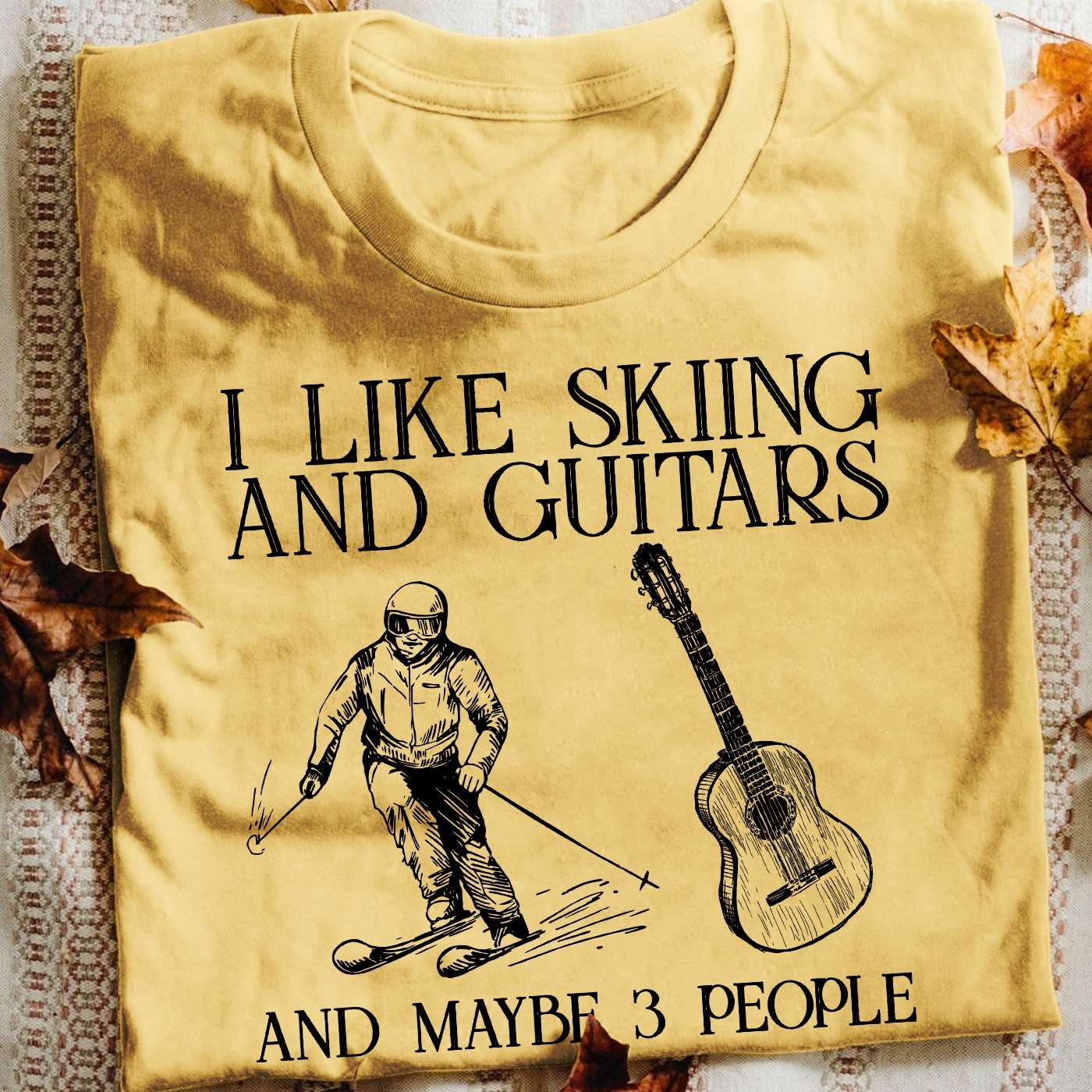 I like skiing and guitars and maybe 3 people - old man skiing