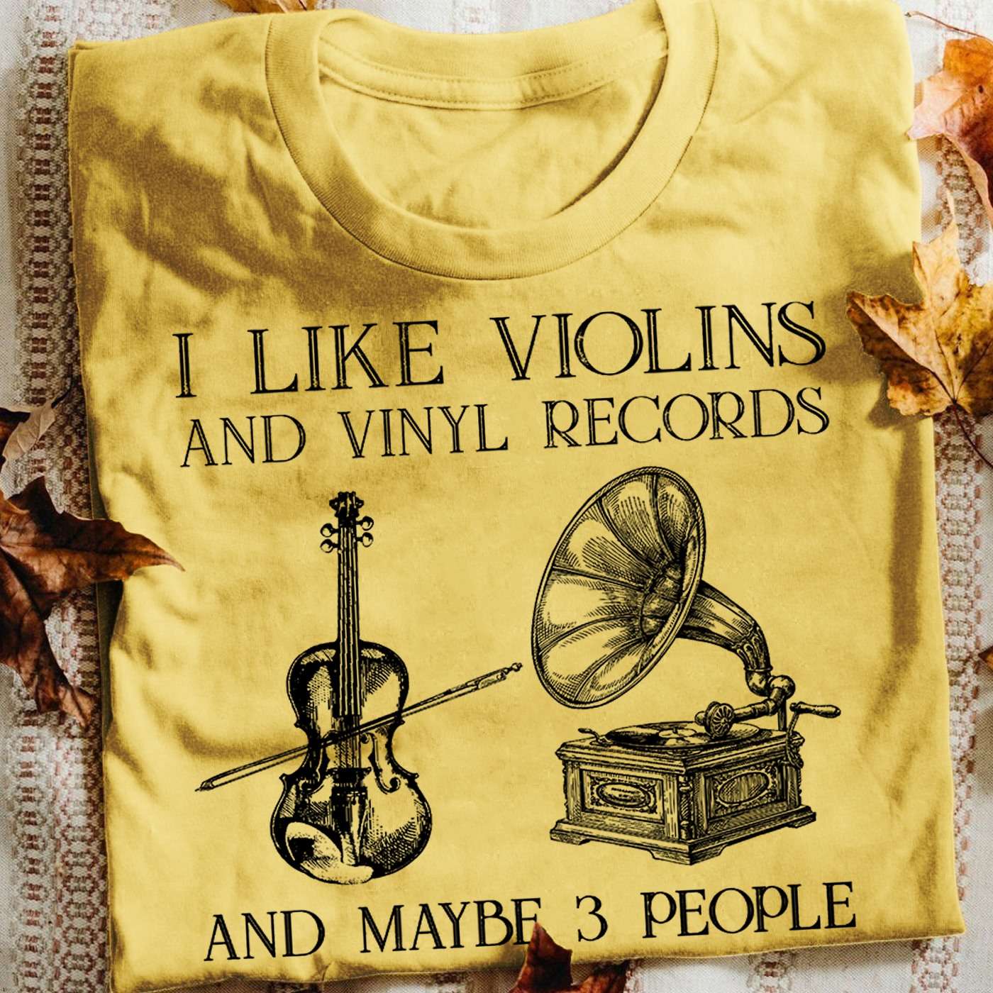 I like violins and vinyl records and maybe 3 people - Love music instrument