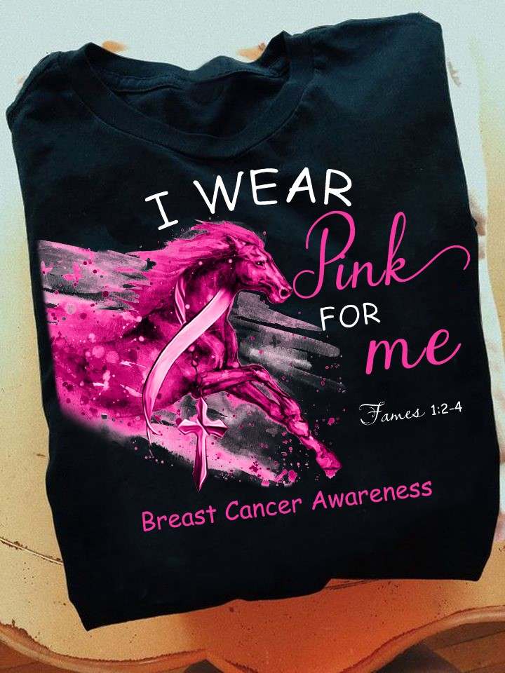 I wear pink for me - Breast cancer awareness, running horse