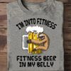 I'm into fitness fit'ness beer in my belly - Sloth hugging beer