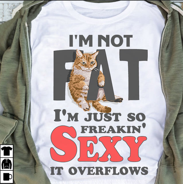 I'm not fat I'm just so freakin sexy it overflows - Sexy cat, cat lover
