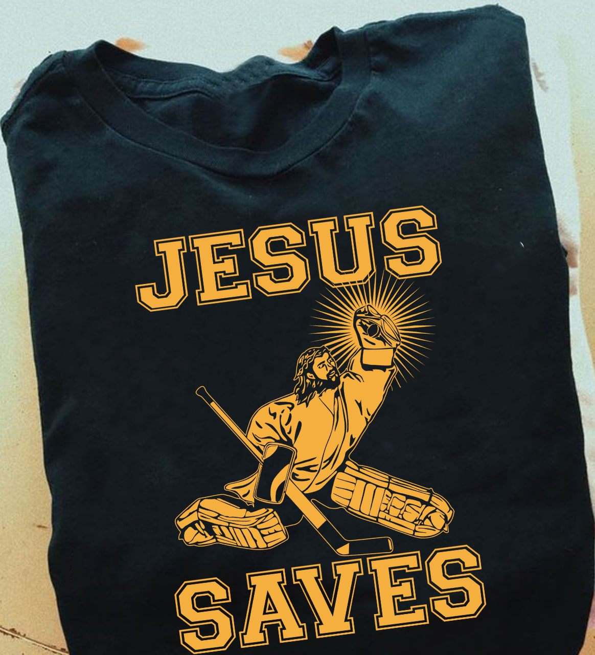 Jesus saves - Jesus hockey player, love playing hockey