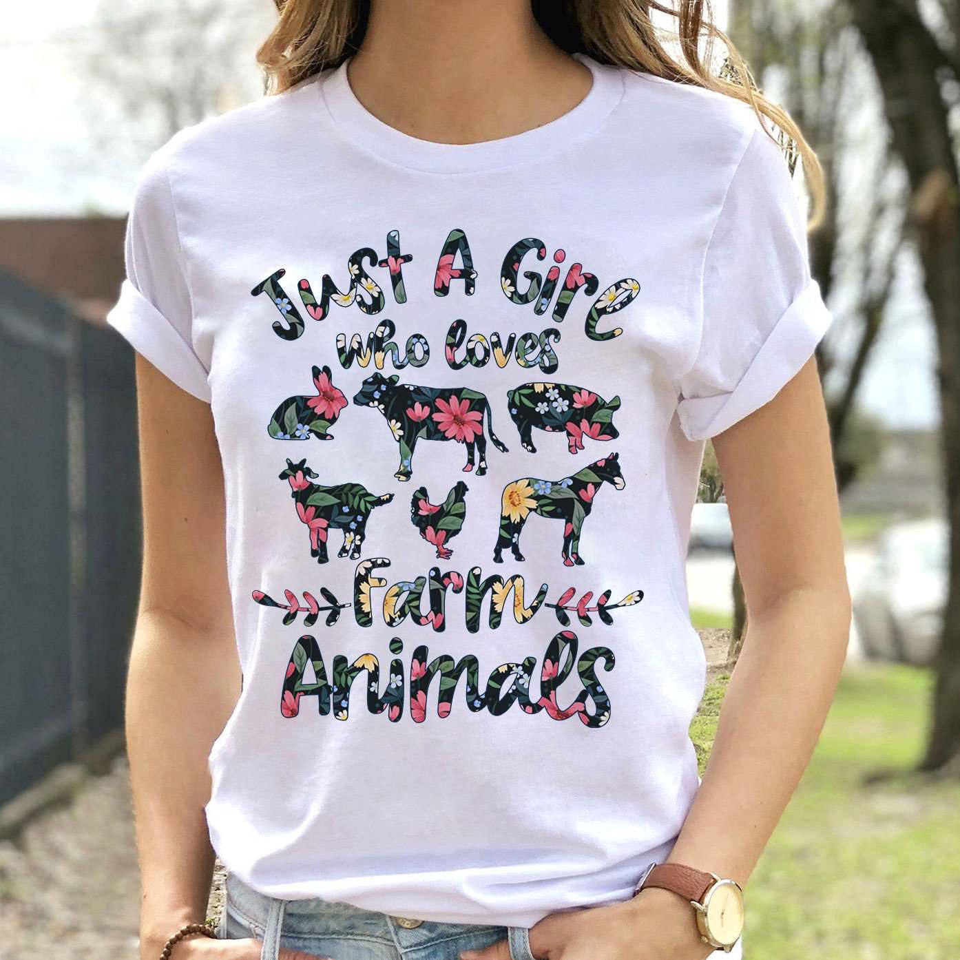 Just a girl who loves farm animals - Animal lover Shirt, Hoodie ...