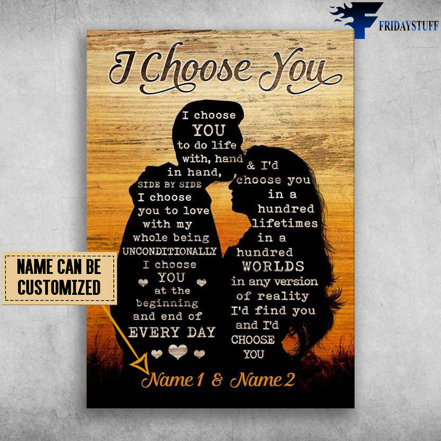 Loving Couple, I Choose You, To Do Life With Hand In Hand, Side By Side, I Choose You To Love With My Whole Being Unconditionally, I Choose You, At The Beginning And End Of Everyday