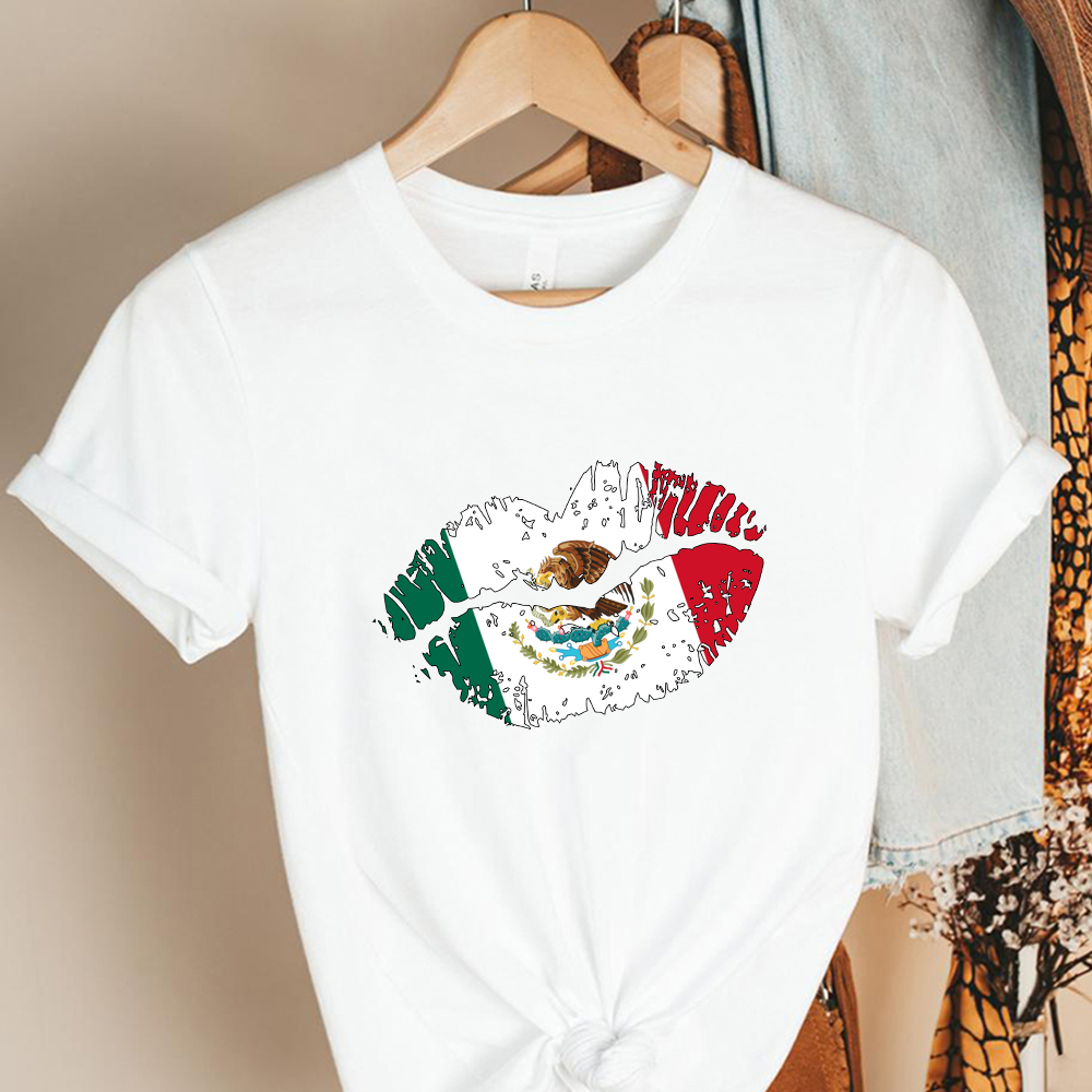Mexico flag - Mexican woman lip