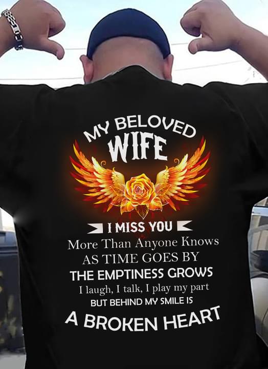 My beloved wife I miss you - Rose with wings, husband and wife