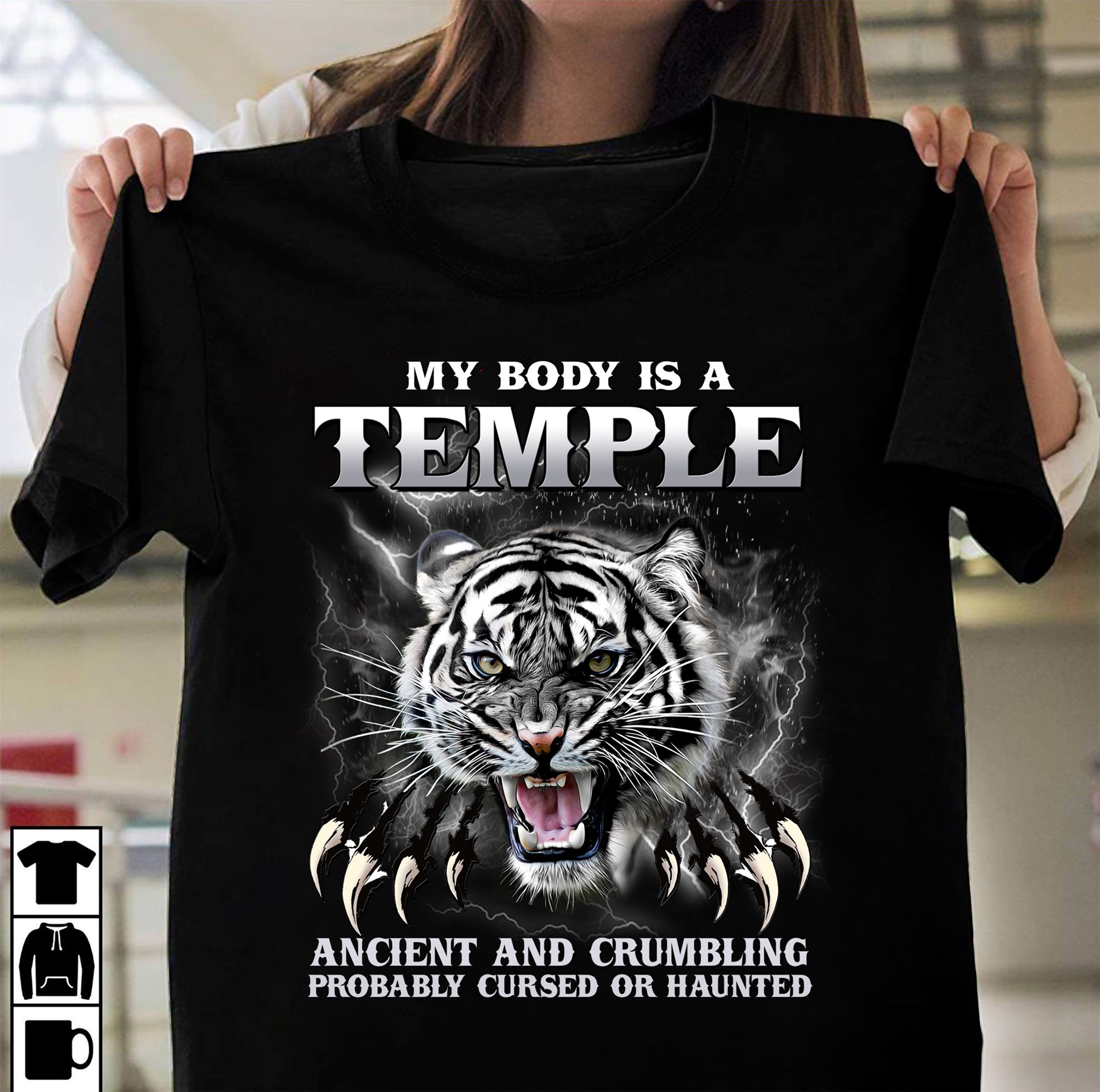 My body is a temple ancient and crumbling probably cursed or haunted - Angry tiger