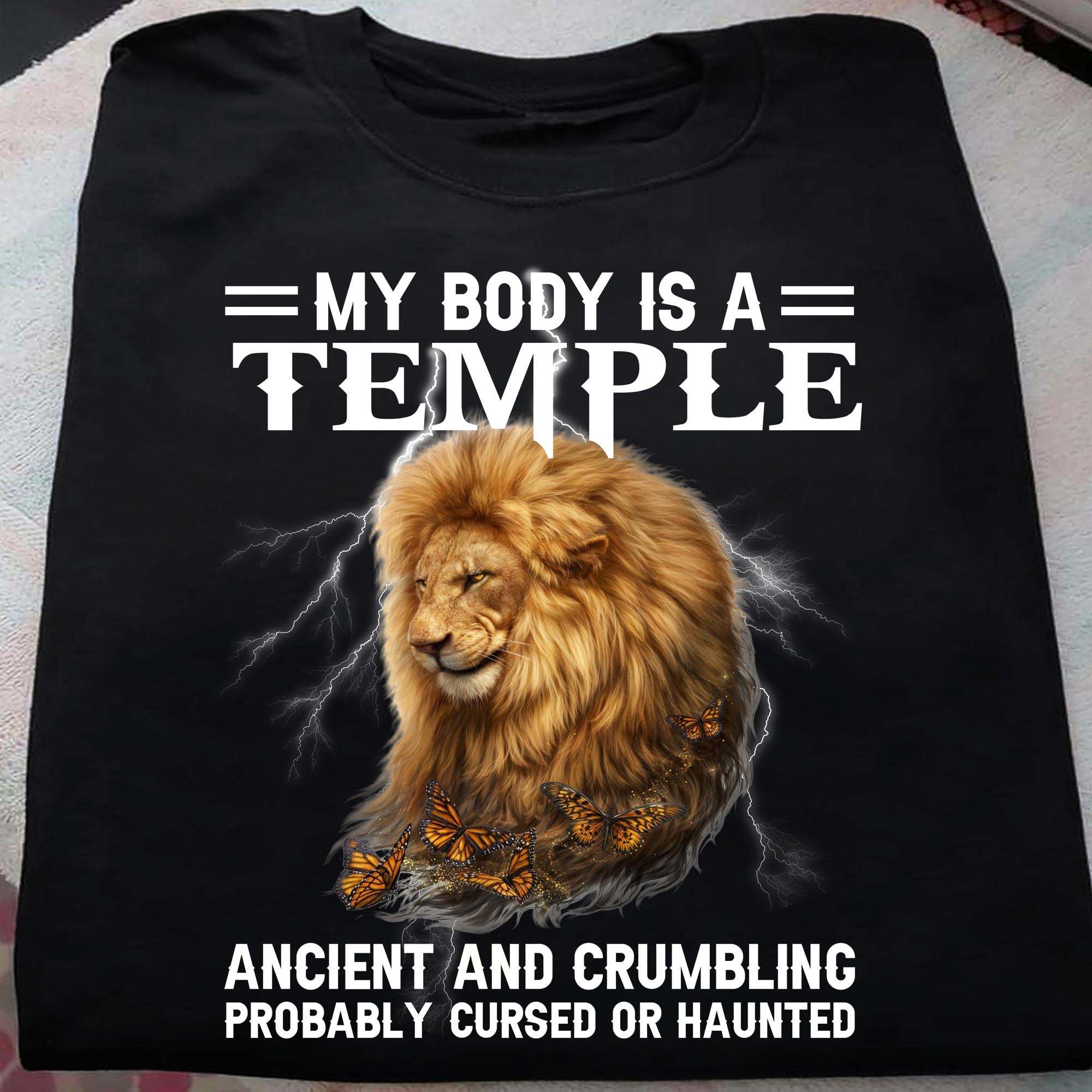 My body is a temple ancient and crumbling probably cursed or haunted - Grumpy lion