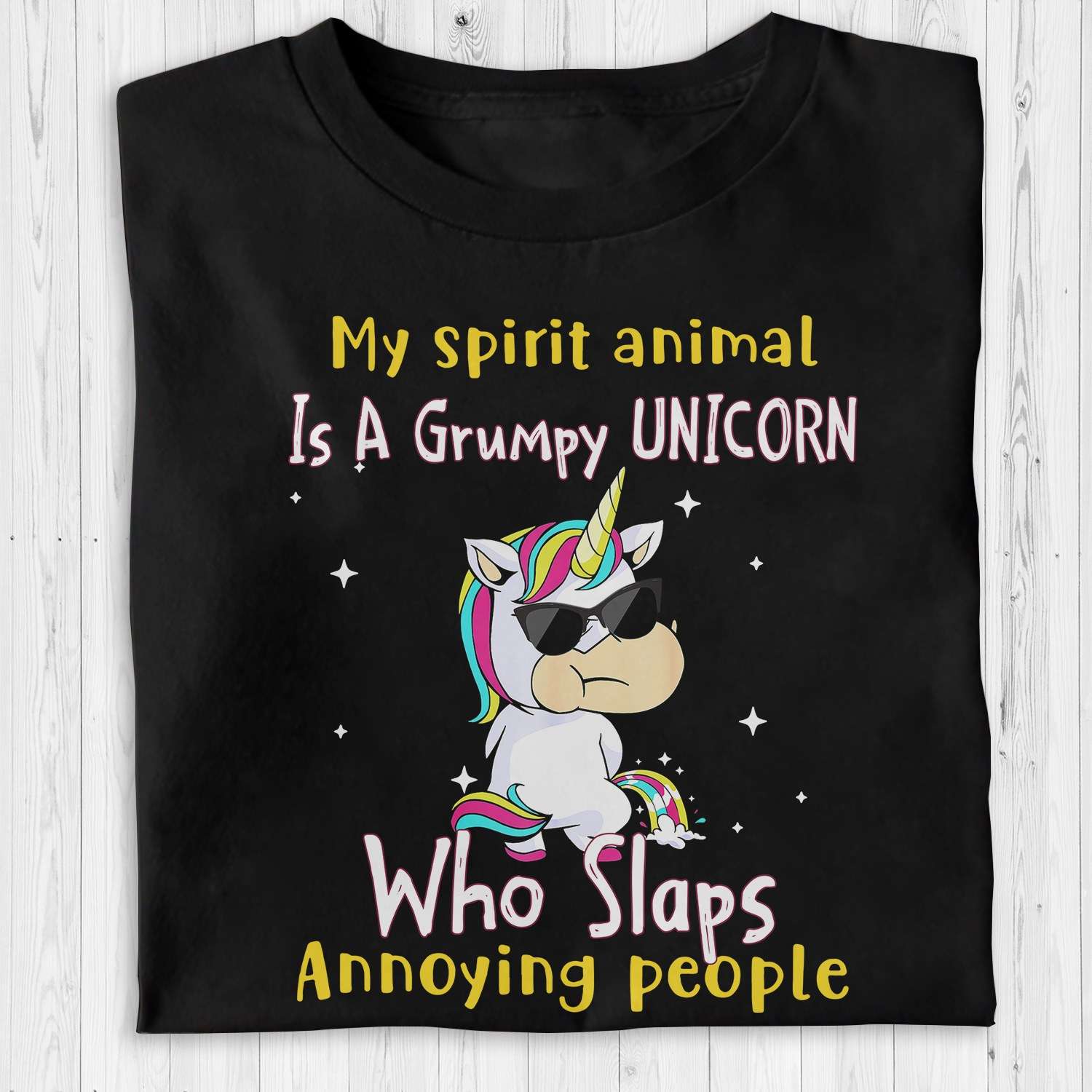 My spirit animal is a grumpy unicorn who slaps annoying people - Peeing unicorn