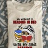 My workout is reading in bed until my arms hurt - Owl reading books