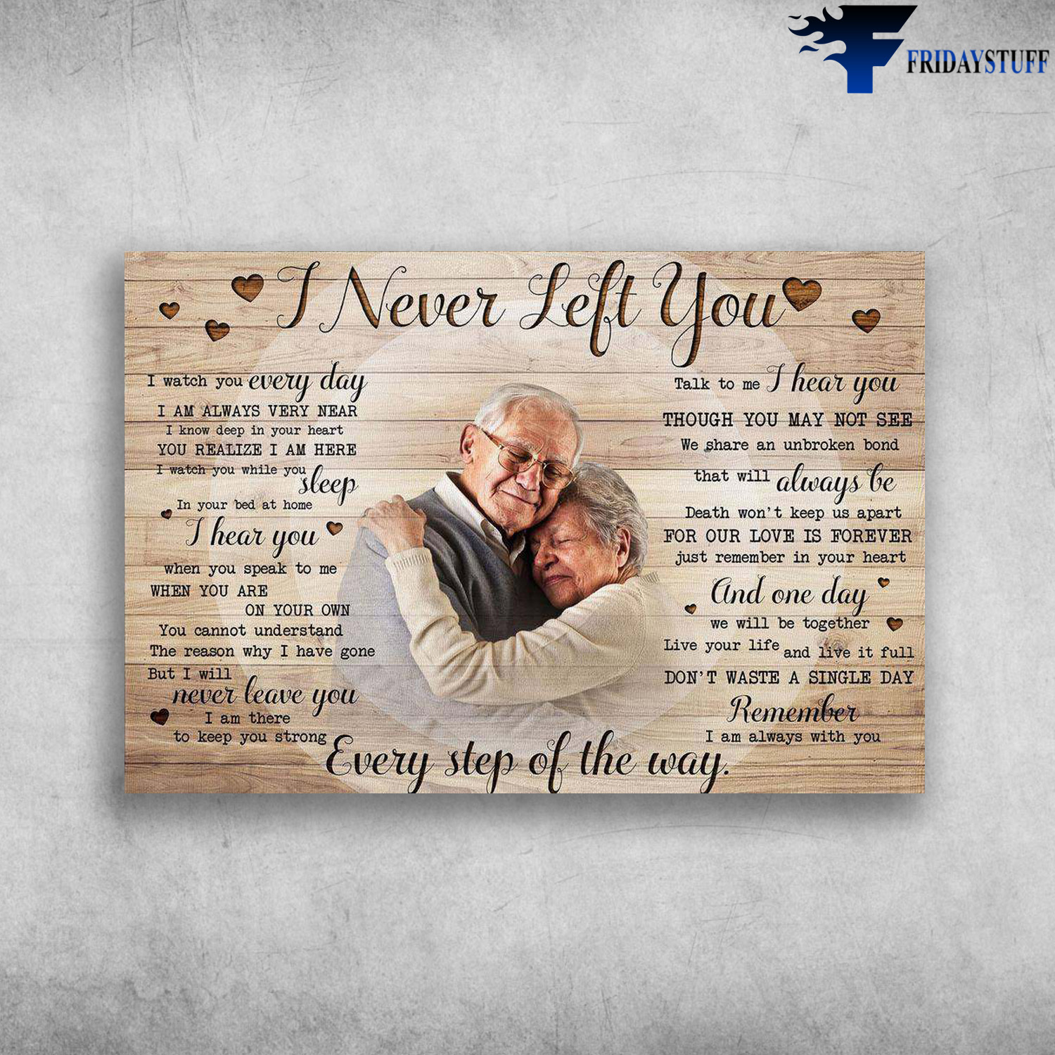 Old Couple - I Never Left You, I Watch You Everyday, I Am Always Every Near, I Know Deep In Your Heart, You Realize I Am Here, I Watch You While You Sleep, In Your Bed At Home, I Hear You When You Speak To Me