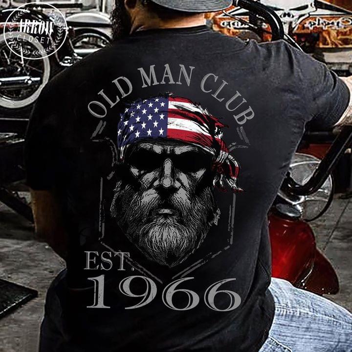 Old man club est 1966 - Man with america flag