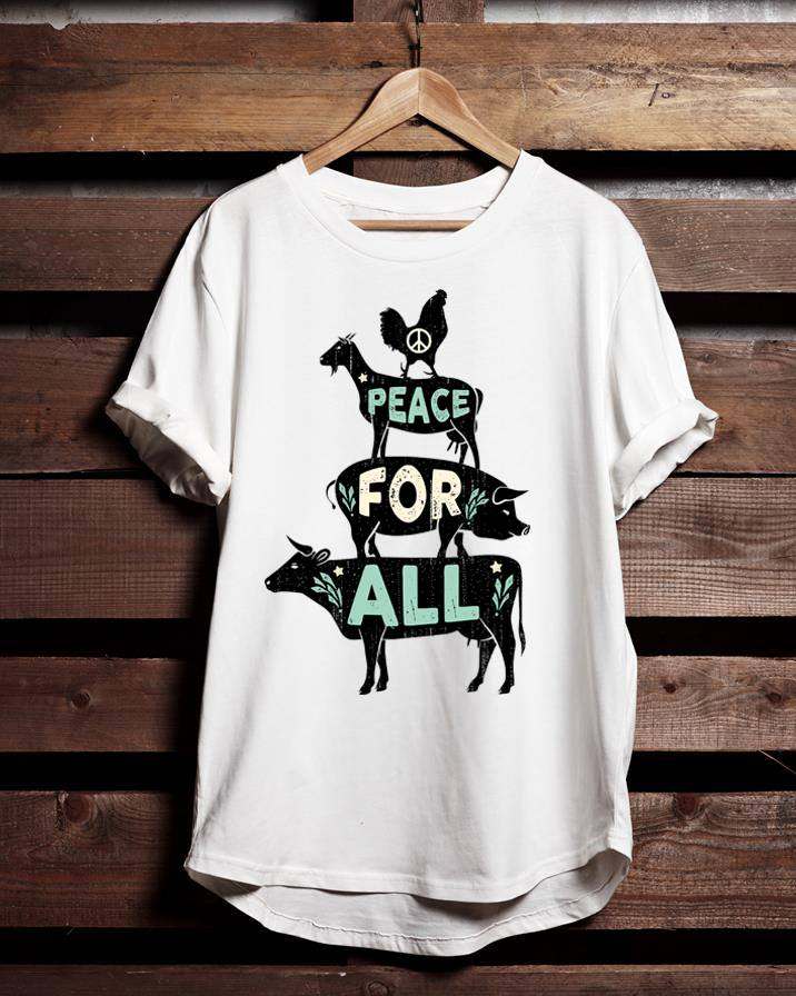 Peace for all - Animal lover, Cow and pig, goat and chicken