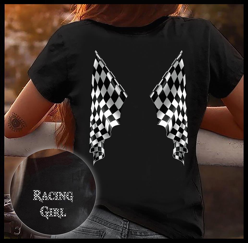 Racing flag - Racing girl, girl love racing