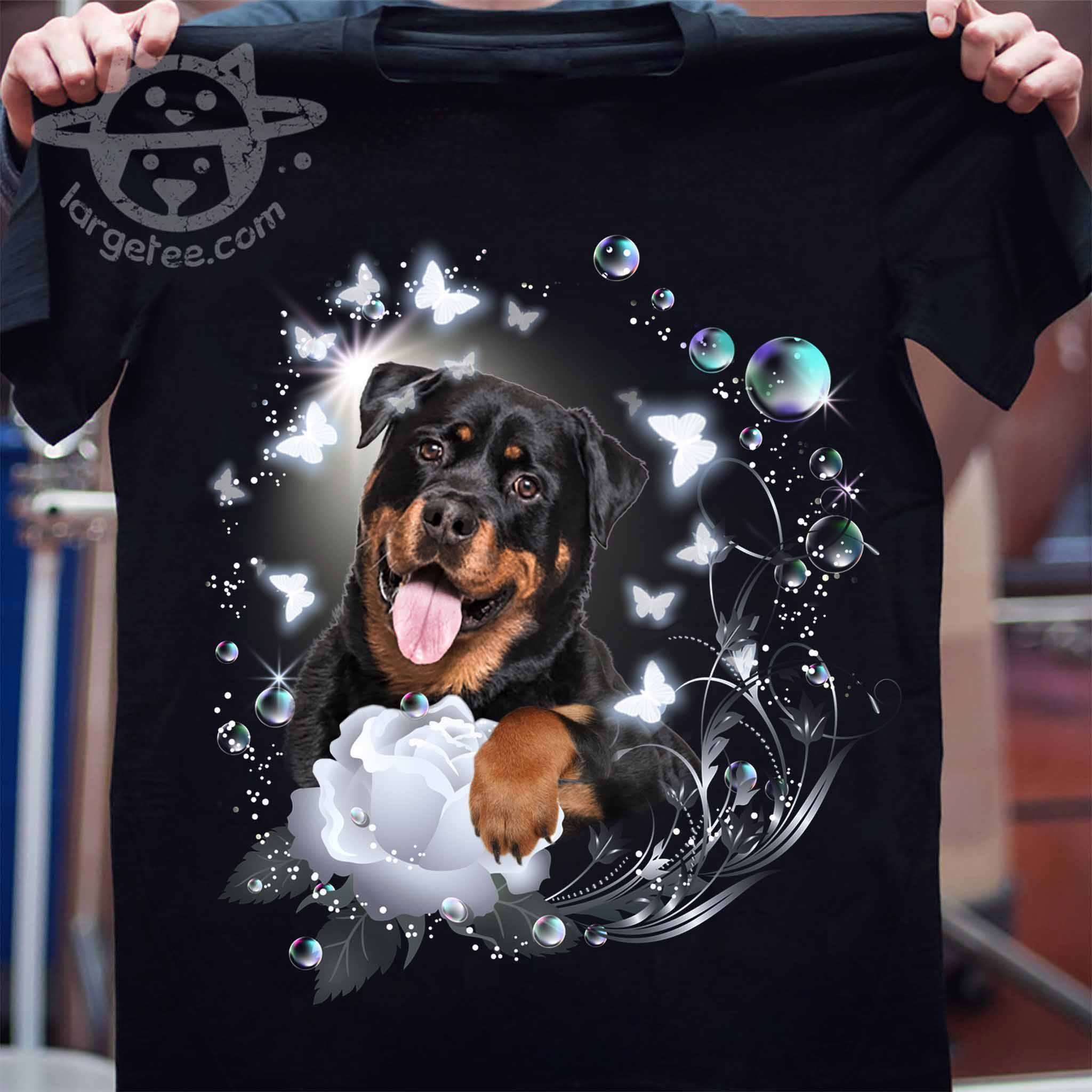 This Girl Loves Her Rottweiler Fun Dog Breed Love Animals Fitted Ladies T-Shirt