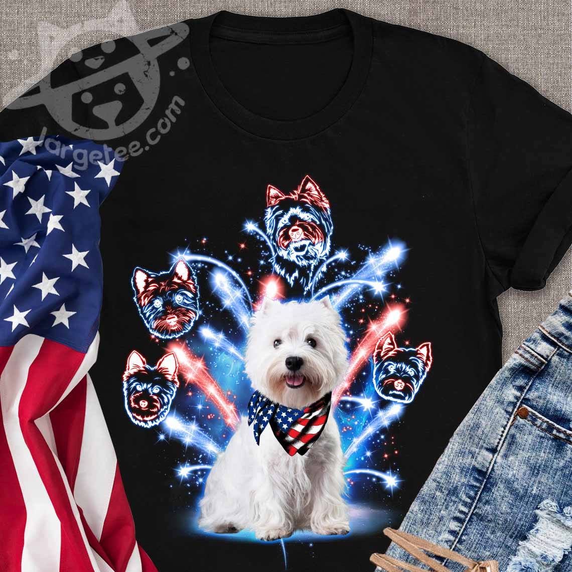 Shih Tzu dog - Dog lover, America flag