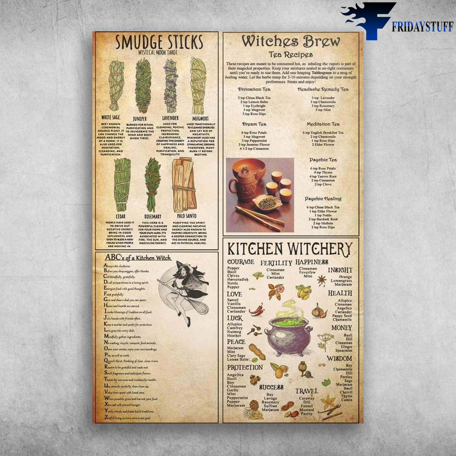 Smudge Sticks - Witches Brew, Kitchen Witchery, ABC's Of A Kitchen Witch, Tea Recipes