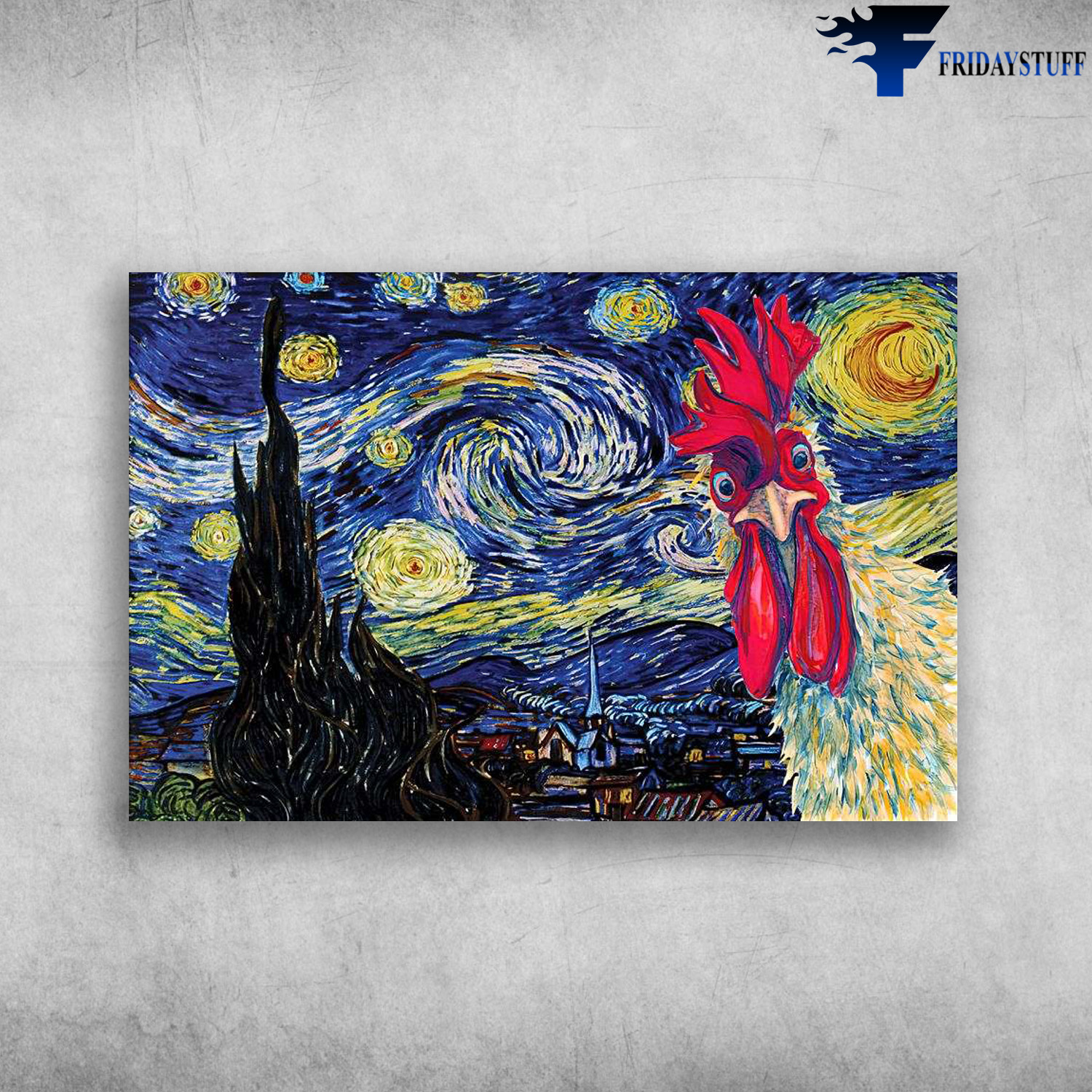 Starry Night Rooster - Van Gogh Art