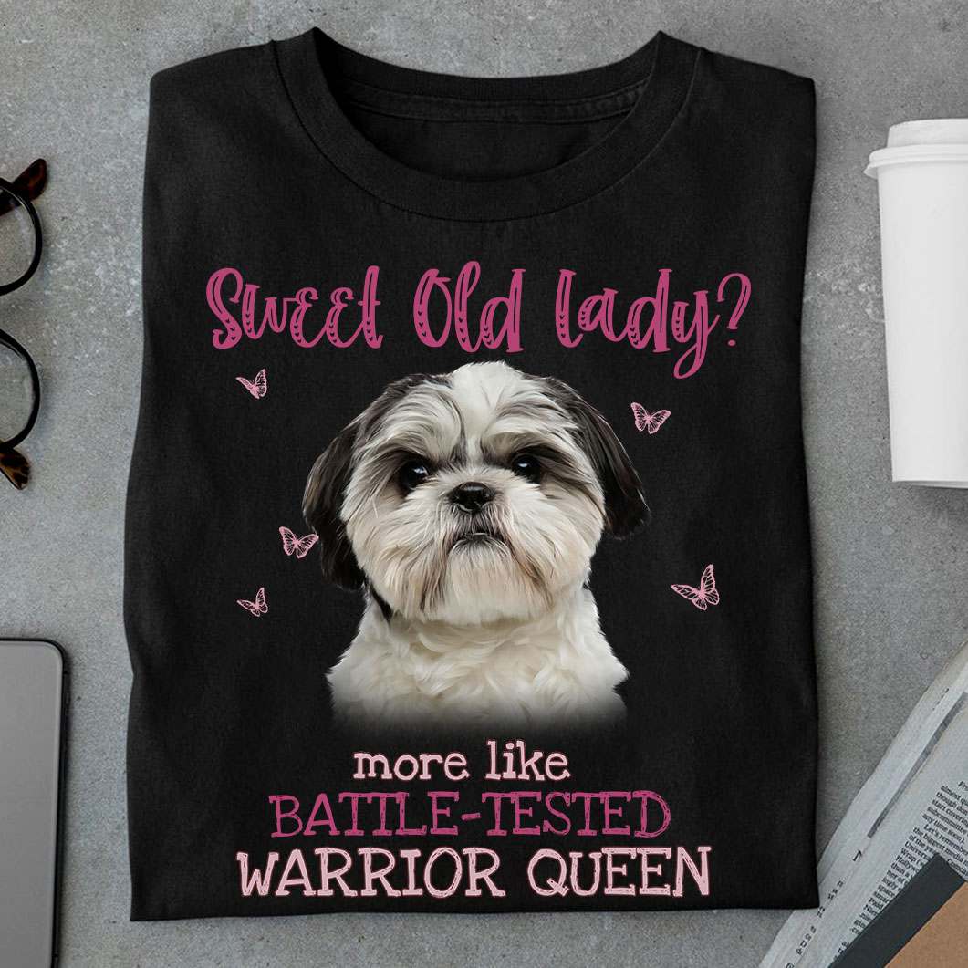 Sweet old lady more like battle-tested warrior queen - Dog lover, Shih Tzu dog