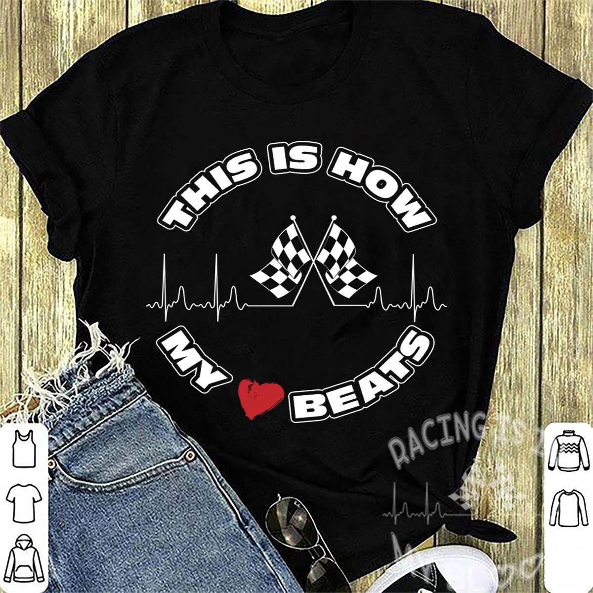 This is how my heart beats - Racing flag, Racing lover