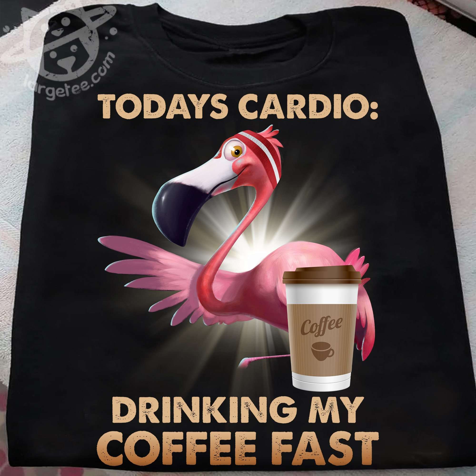 Today cardio drinking my coffee fast - Flamingo with coffee