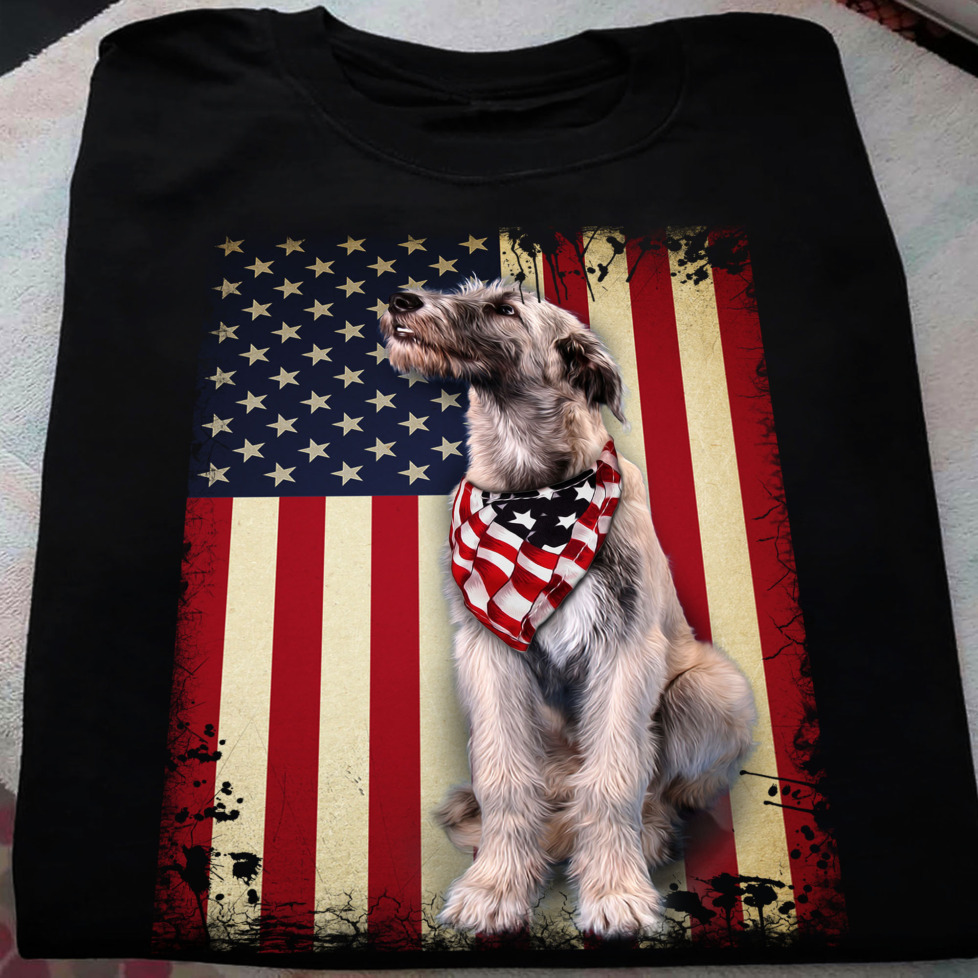 Tramp dog - America flag, dog lover