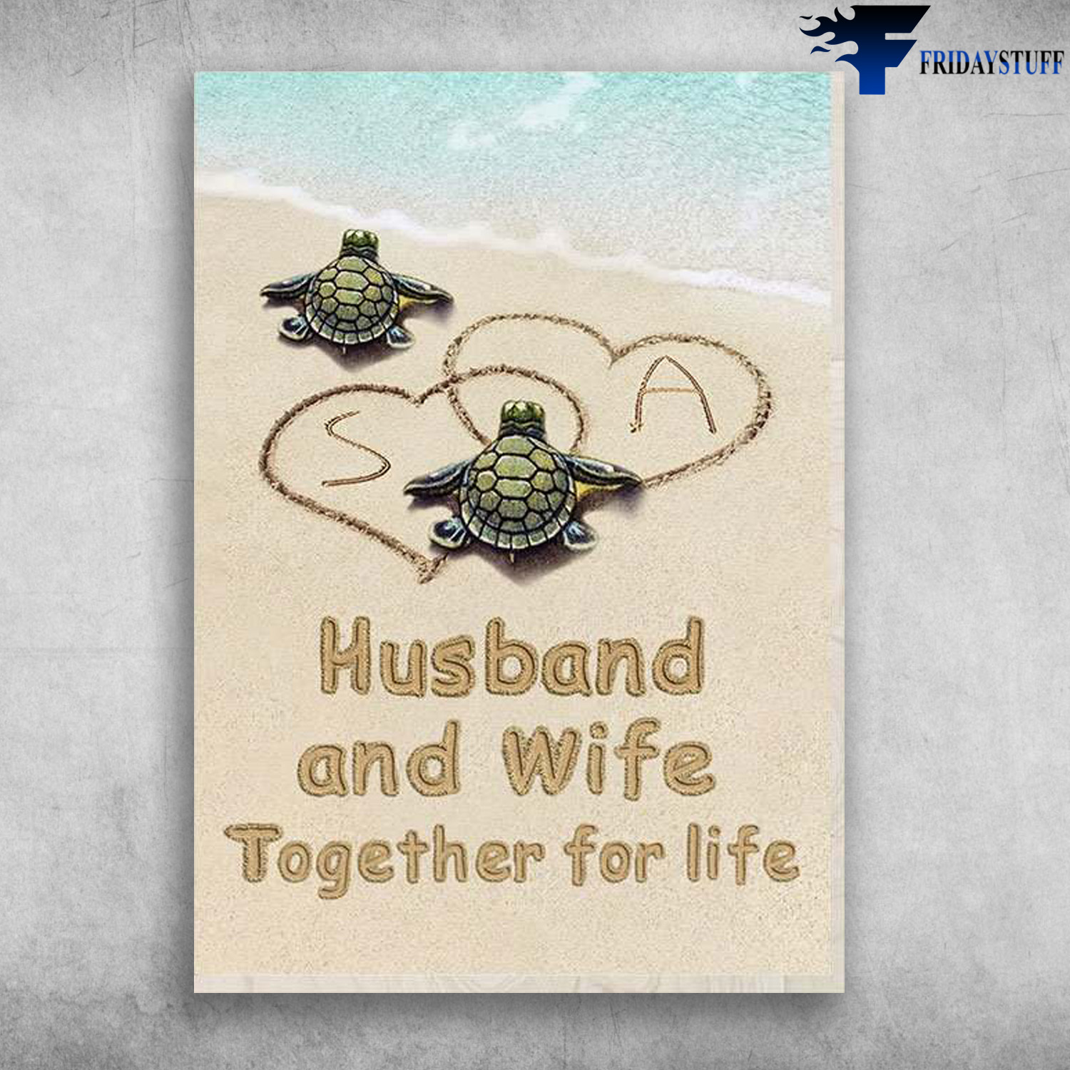 Turtle Couple - Husband And Wife, Together For Life, Turtle Beach
