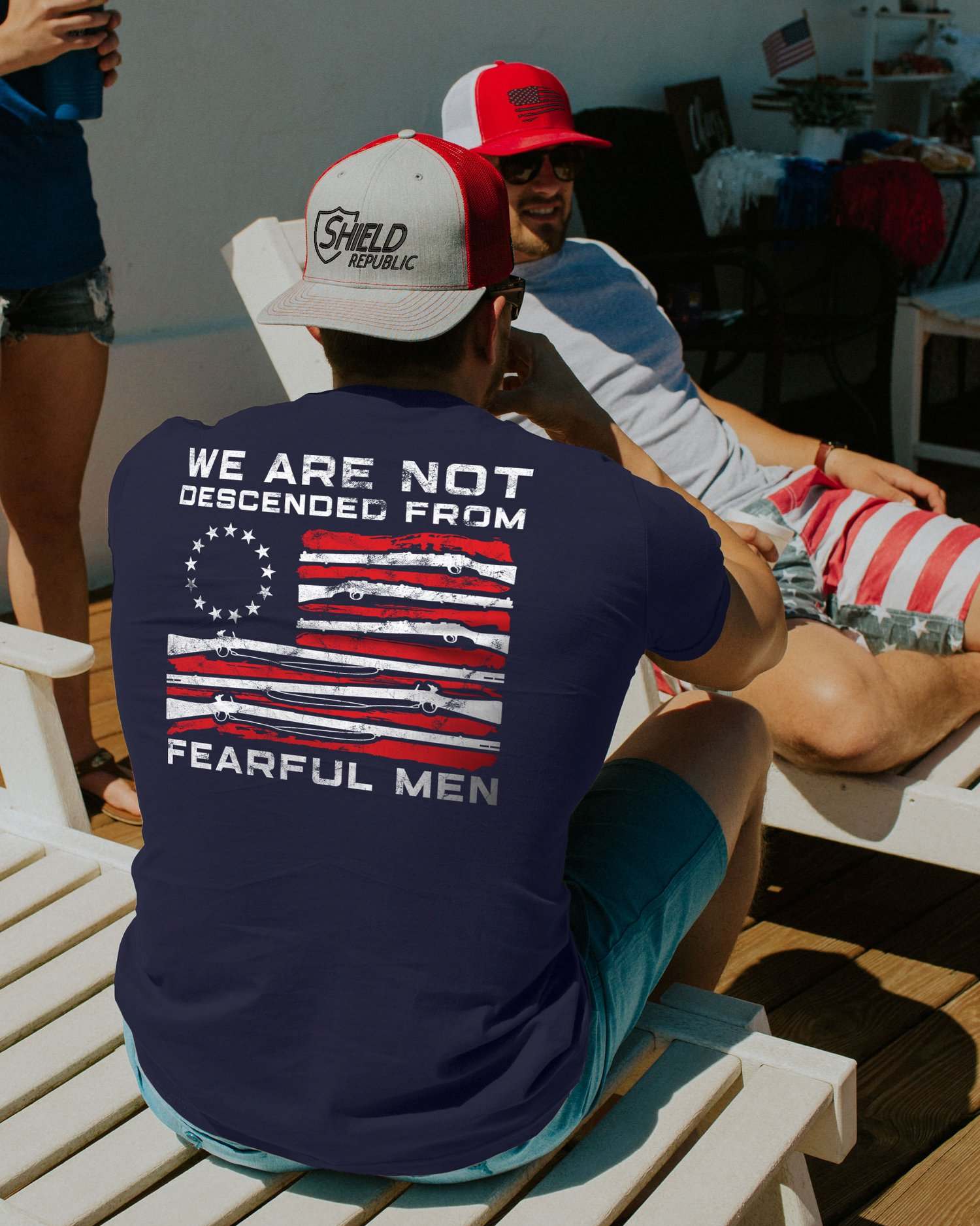 We are not descended from fearful men - America flag, America independence day