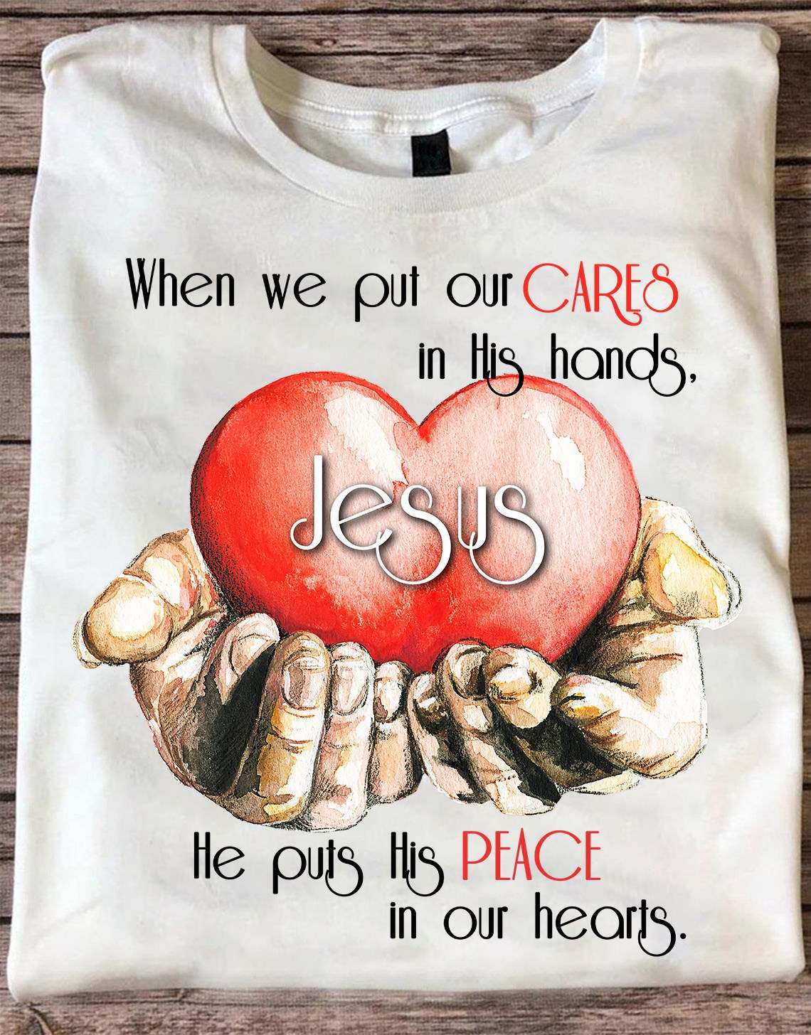 When we put our cares in his hands he puts his peace in our hearts - Jesus the god
