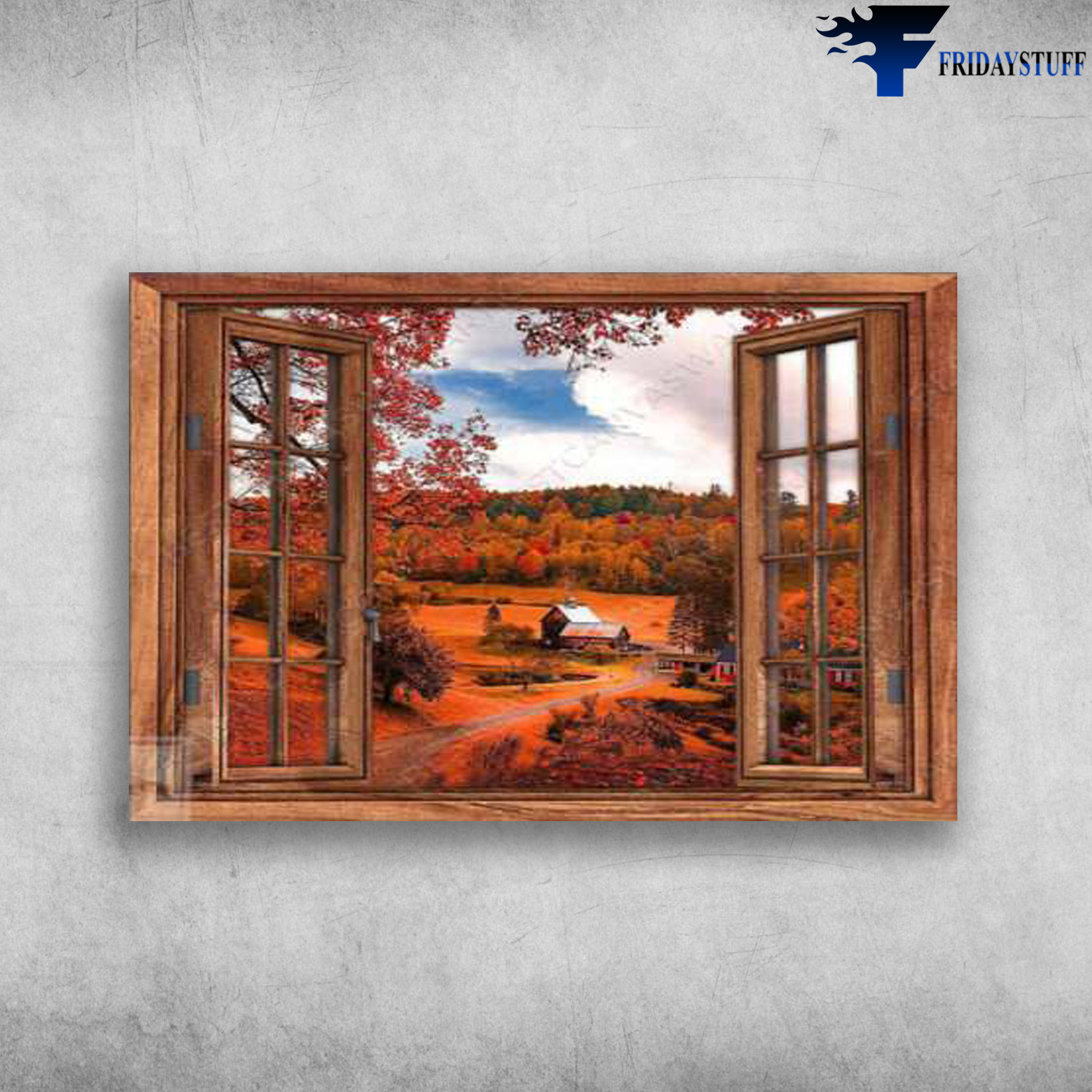 Window Scene - Autumn House View