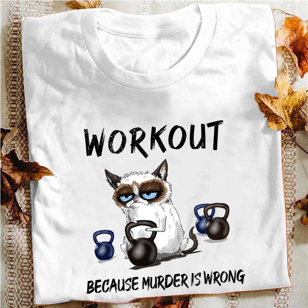 Workout because murder is wrong - Cat working out, the dumbbell
