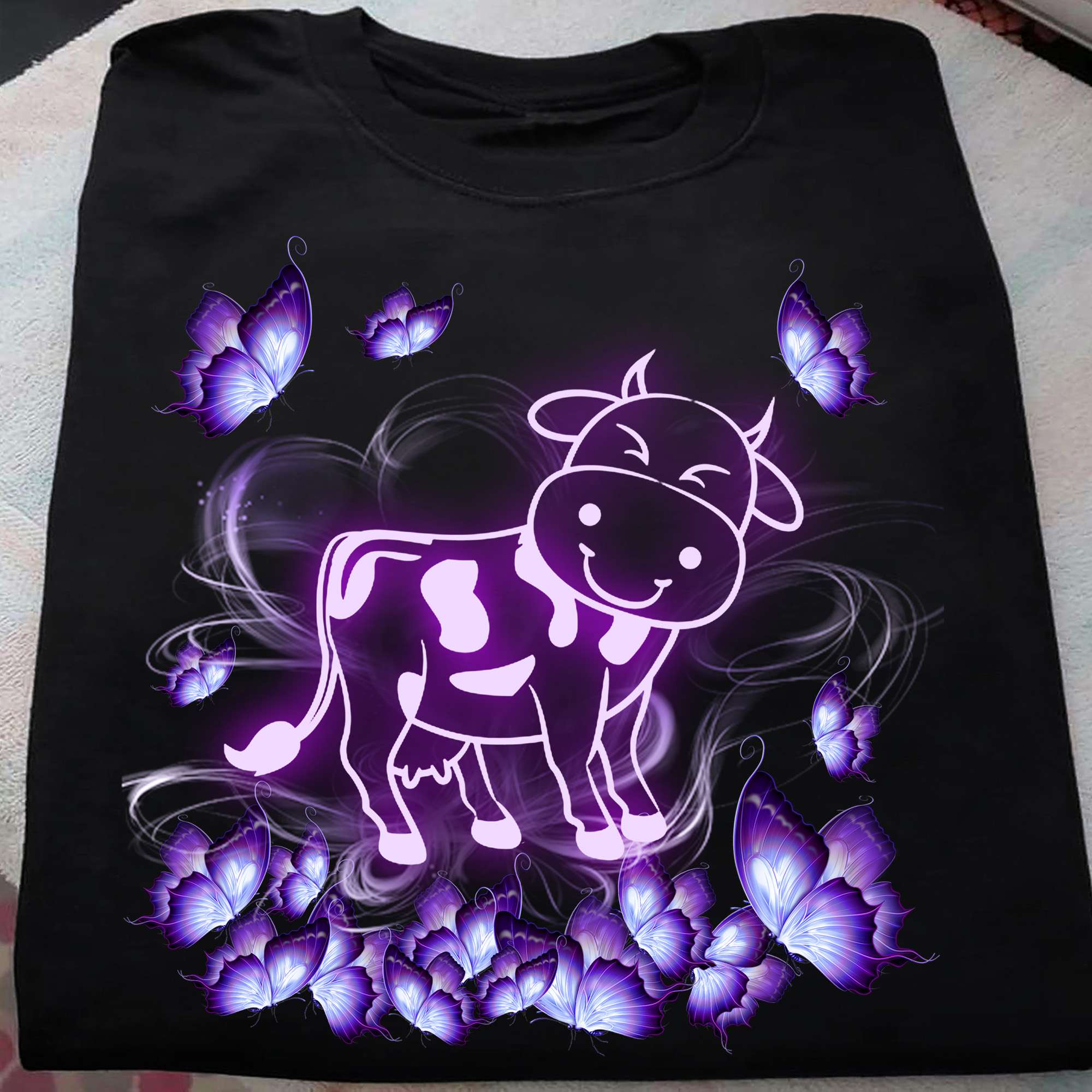 Funny Dairy Cows - Purple dairy cows, purple butterfly