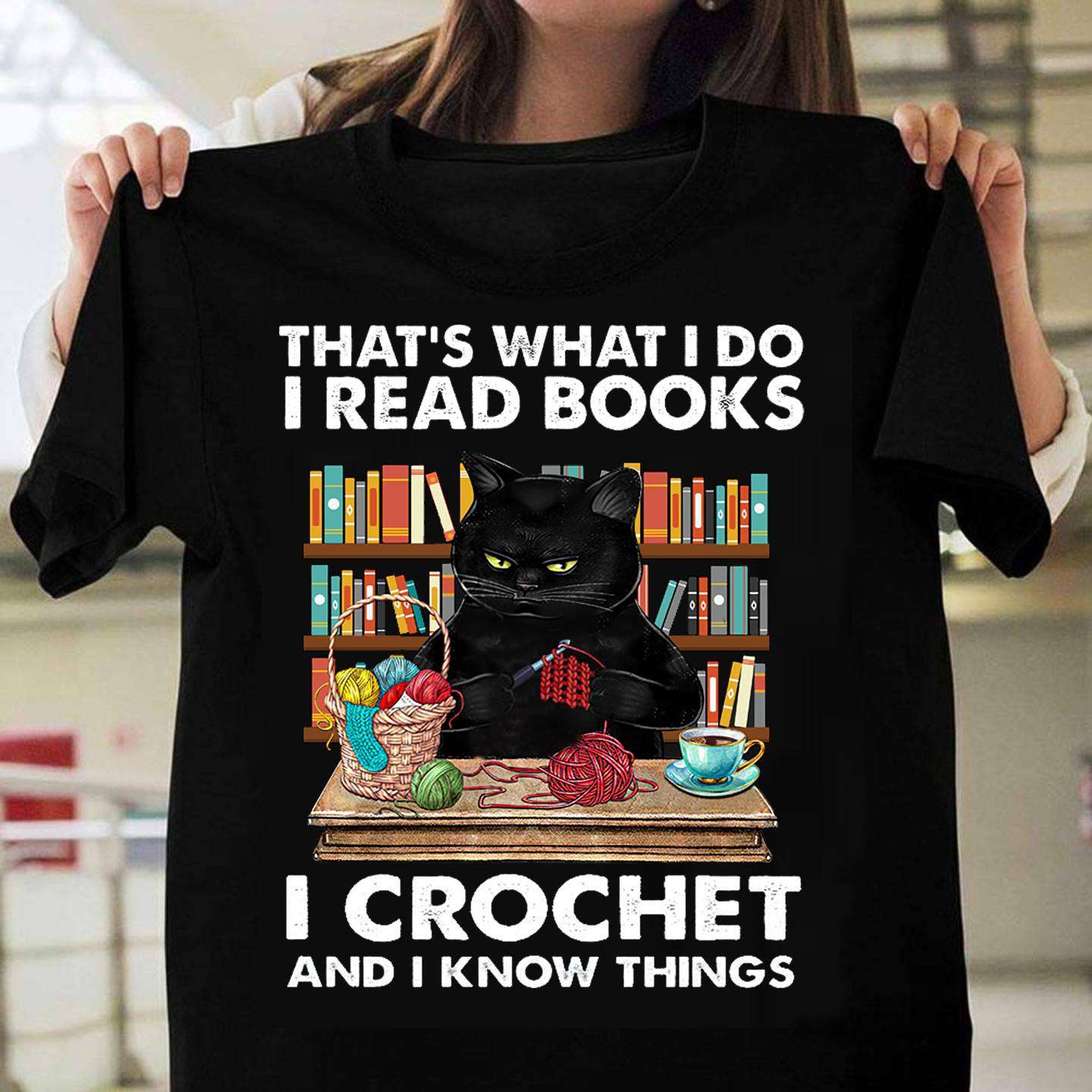 Crochet Black Cat Love Book - That's what i do i read books i crochet and i know things