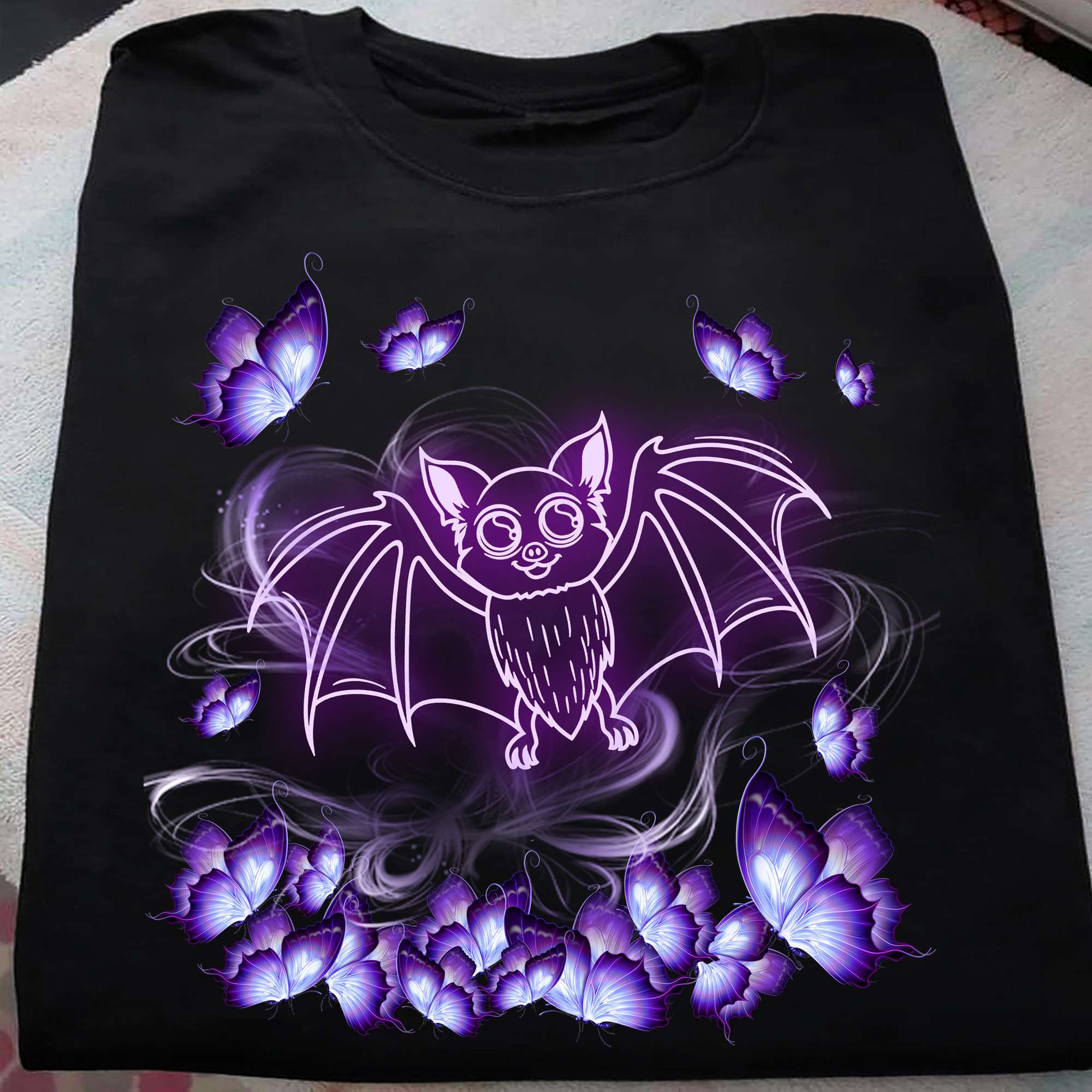 Lovable Bat - Purple bat, purple butterfly