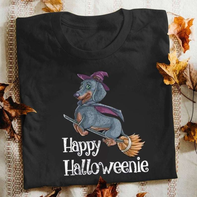 Dachshund Witch - Happy halloweenie