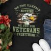 Eagle America Flag - We owe illeganls nothing we owe our veterans everything