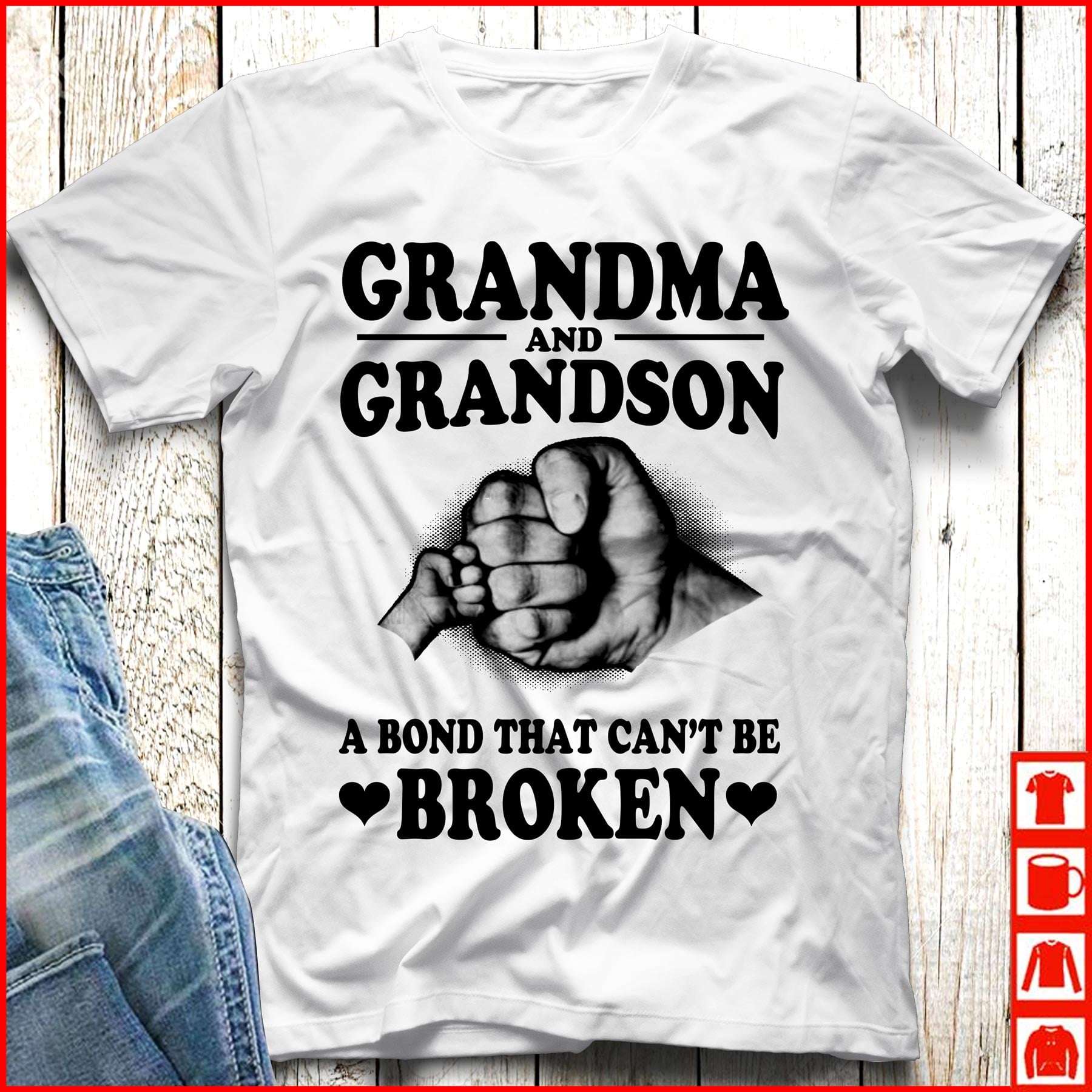 Grandma And Grandson A Bond That Can T Be Broken Shirt Hoodie Sweatshirt Fridaystuff