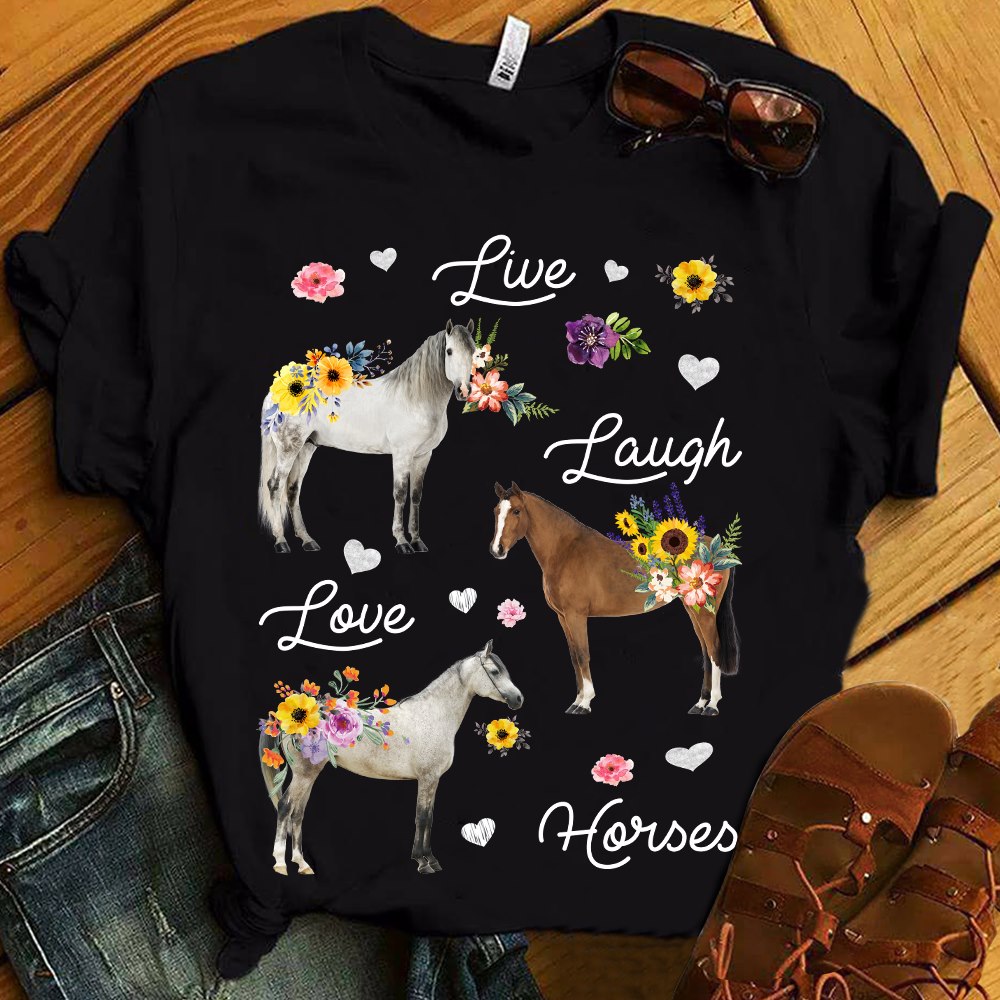 Flower Horse - Live laugh love horses