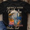 America Eagle Cross Statue of Liberty - America needs jesus one nation under god