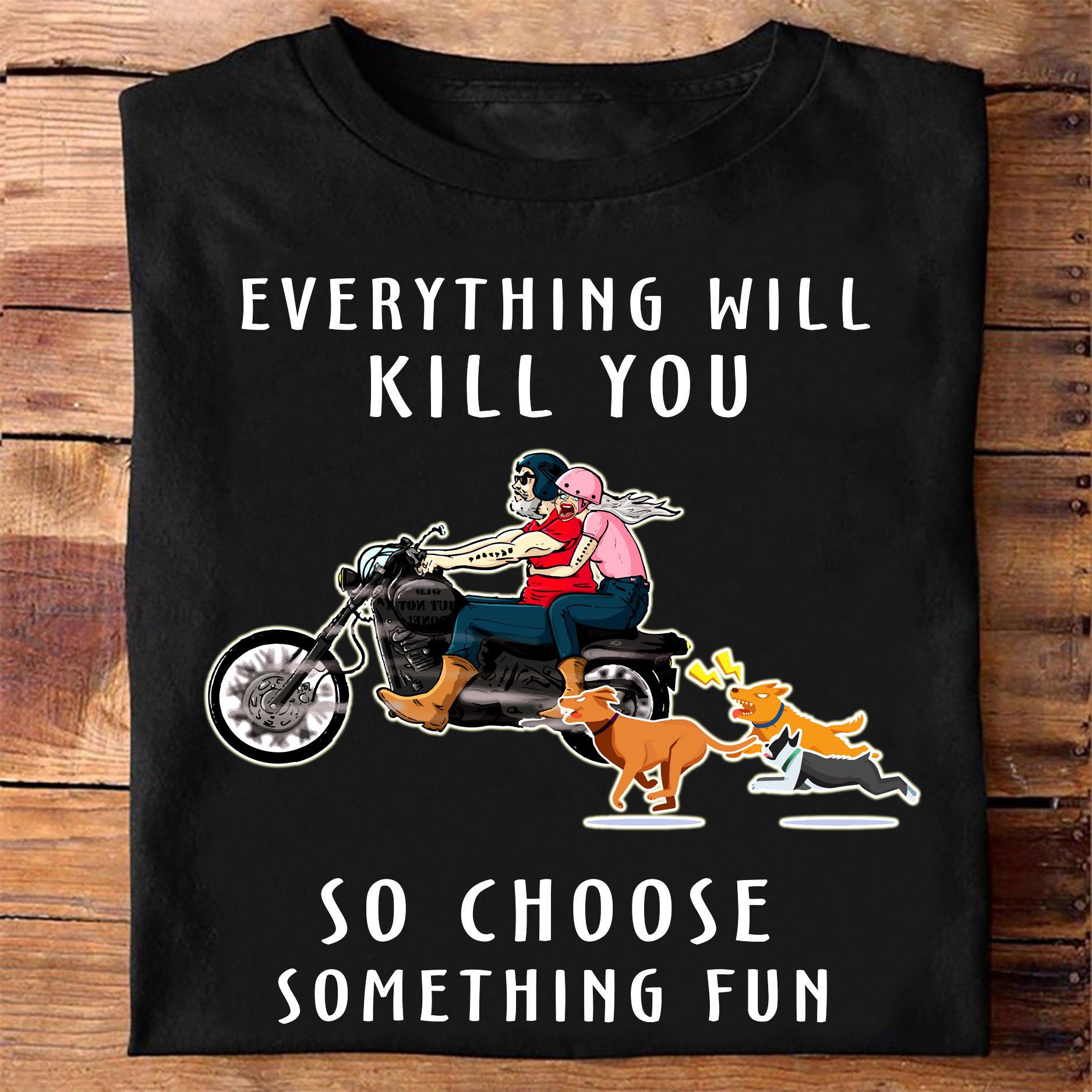 Couple Biking Chased By Dog - Everything will kill you so choose something fun