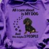 Dachshund Dog - All i care about is my dog and maybe 3 people