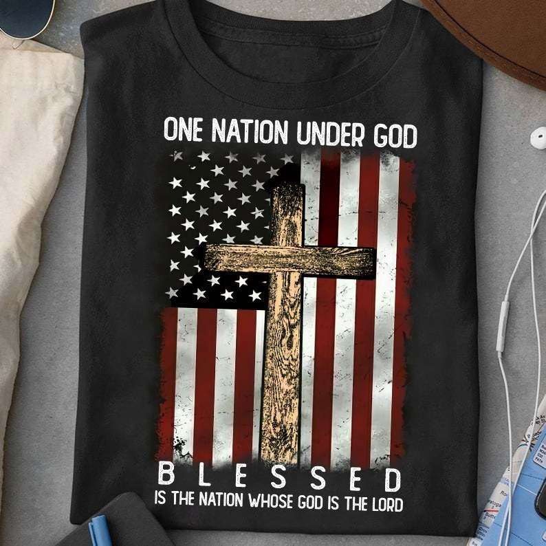 America God's Cross - One nation under god blessed is the nation whose god is the lord