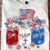 American Flag Vase Flower - One nation under god