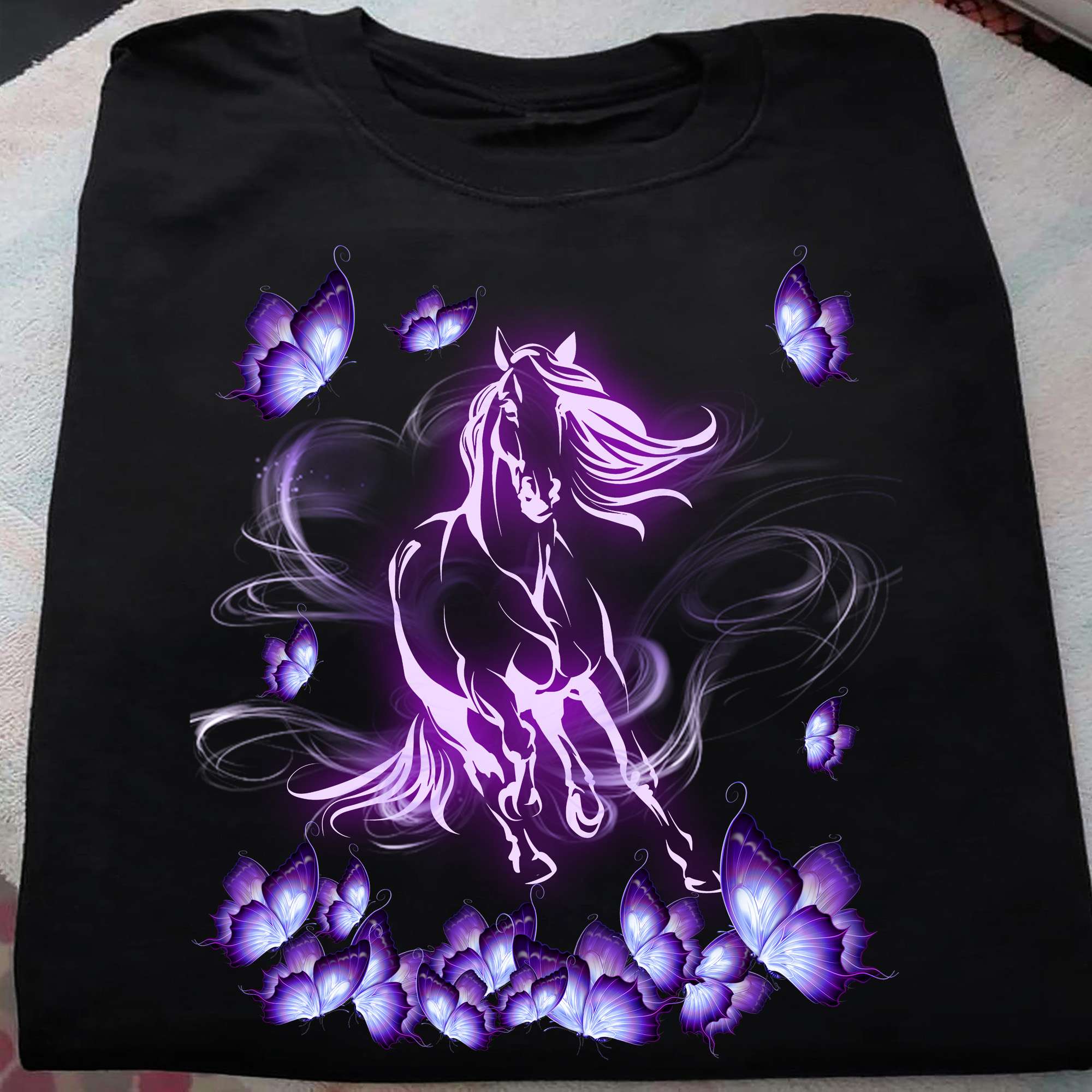 Beautiful Horse - Purple horse, purple butterfly